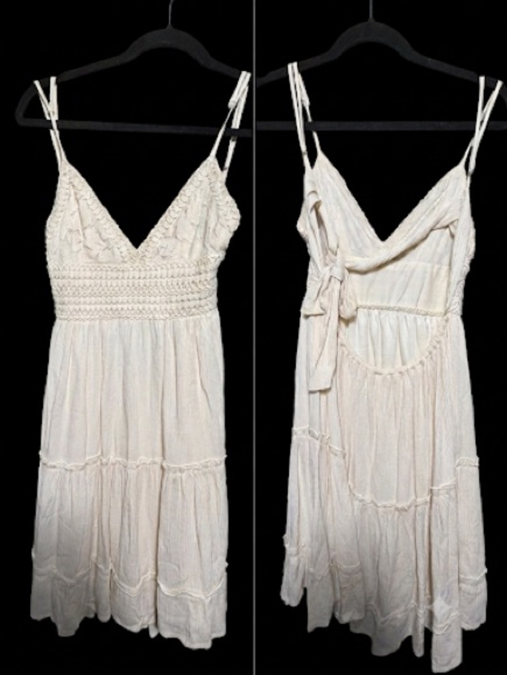 Jolie & Joy Boho Crochet Open-Back Tiered Dress